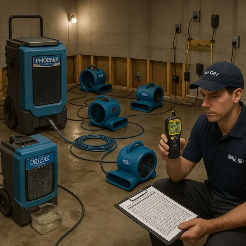 Structural Drying and Dehumidification process in Sac County, IA